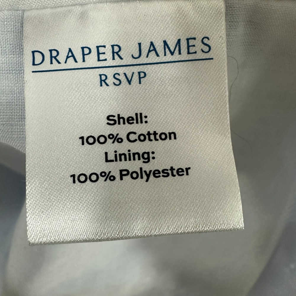 Draper James XXL Blue White Stripe Eyelet 100% Cotton Button Front Shirt Dress - Picture 8 of 9